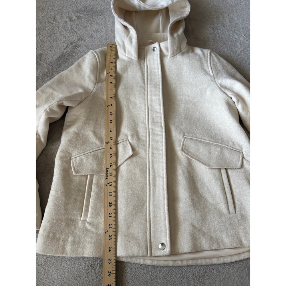 Zara Basic Hooded Jacket Snap Button Pockets Oute… - image 2